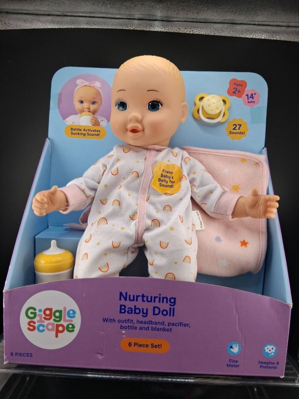 Gigglescape 14" Nurturing Baby Doll W/ Accessories & Sounds